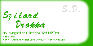 szilard droppa business card